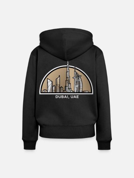 Dubai Skyline Burj Khalifa Wüstenmetropole - Frauen Premium Bio Zip Hoodie - Schwarz