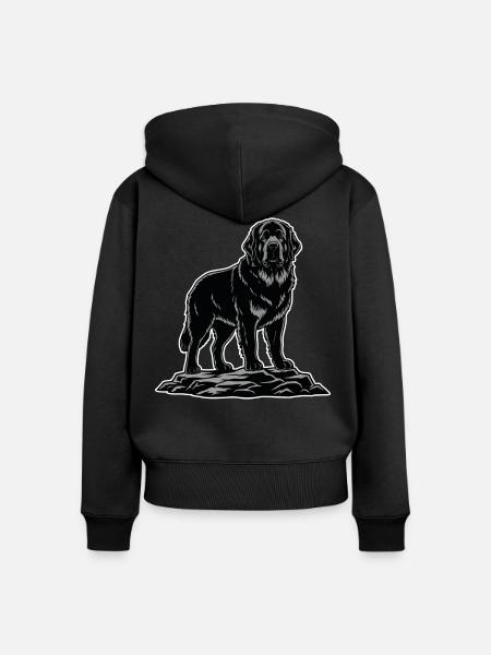 Neufundland-Hundeporträt Schwarzer Rettungsschwimmer - Frauen Premium Bio Zip Hoodie - Schwarz