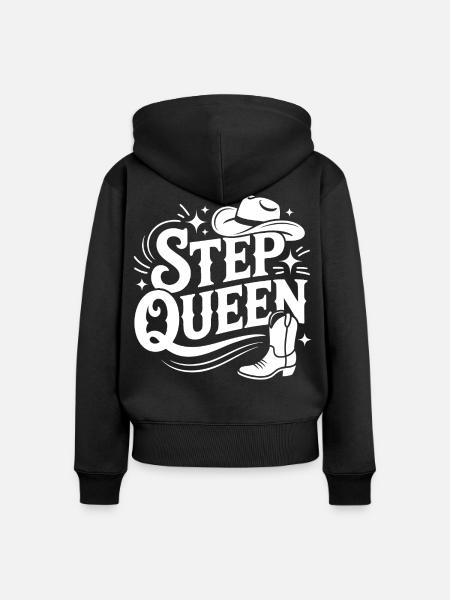 Step Queen Line Dance Western - Frauen Premium Bio Zip Hoodie - Schwarz