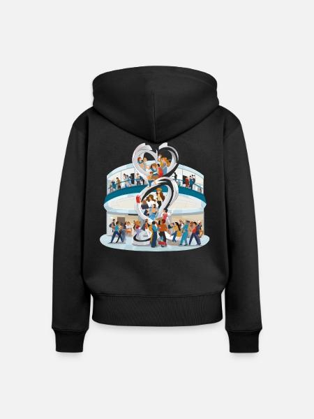 Herzensgemeinschaft Skulptur - Frauen Premium Bio Zip Hoodie - Schwarz