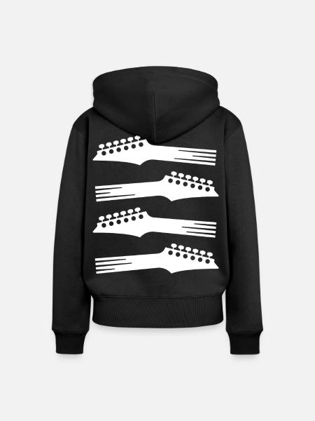 Gitarrenkopf-Silhouetten - Frauen Premium Bio Zip Hoodie - Schwarz