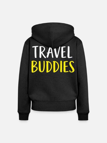 Travel Buddies - Frauen Premium Bio Zip Hoodie - Schwarz