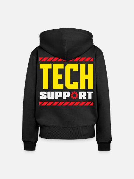 Tech Support Mitarbeiter Zahnrad Industrial - Frauen Premium Bio Zip Hoodie - Schwarz