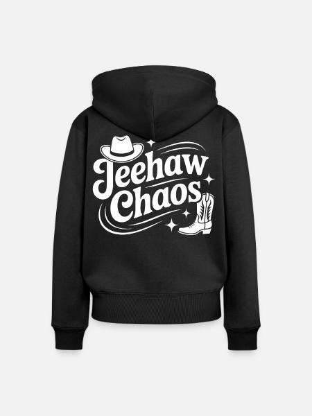 Line Dance Spirit - Frauen Premium Bio Zip Hoodie - Schwarz