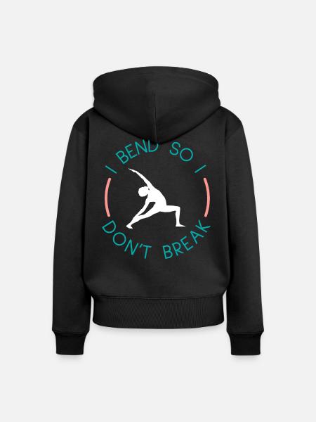 Yoga - Frauen Premium Bio Zip Hoodie - Schwarz