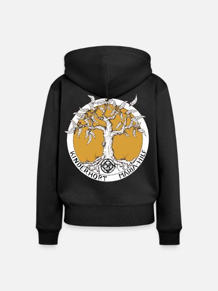 Kinderhort - Frauen Premium Bio Zip Hoodie - Schwarz