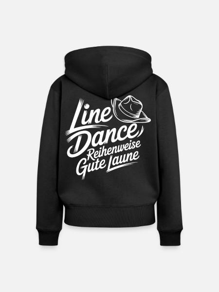 Line Dance Gute Laune - Frauen Premium Bio Zip Hoodie - Schwarz