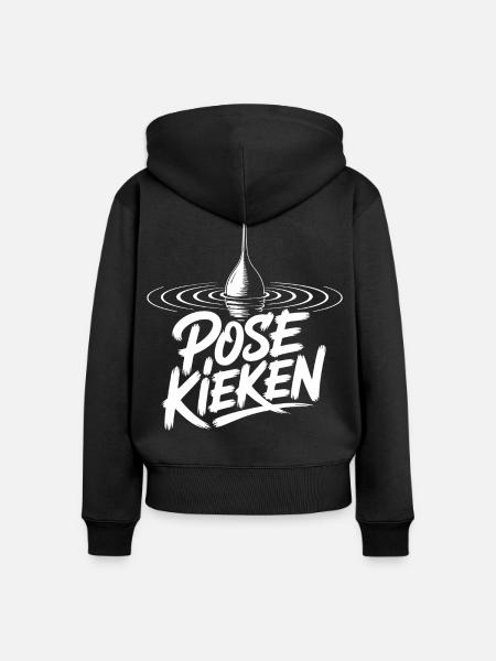 Angler Pose Design - Frauen Premium Bio Zip Hoodie - Schwarz