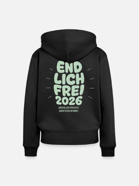 Endlich Frei - Abschluss 2026 - Frauen Premium Bio Zip Hoodie - Schwarz