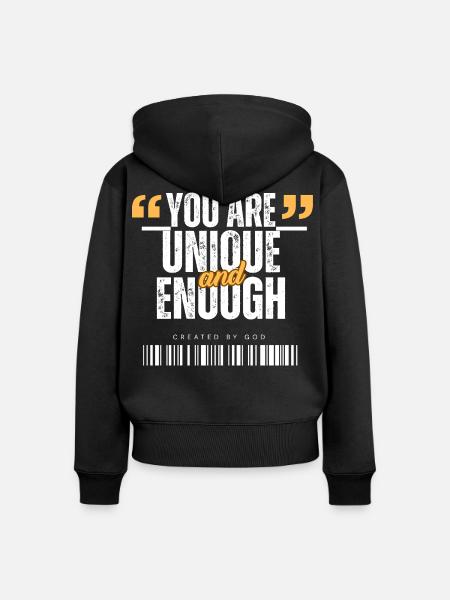 You_are_Unique - Frauen Premium Bio Zip Hoodie - Schwarz