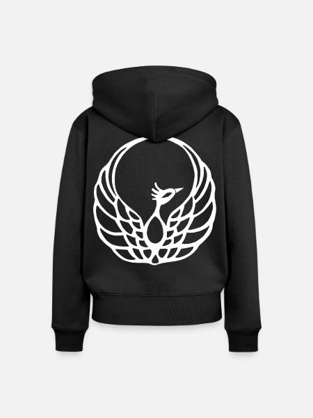 Weißer Phönix - Frauen Premium Bio Zip Hoodie - Schwarz