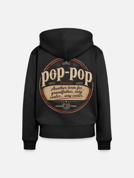 Pop-Pop-Definition – Cooler und legendärer Opa - Frauen Premium Bio Zip Hoodie - Schwarz