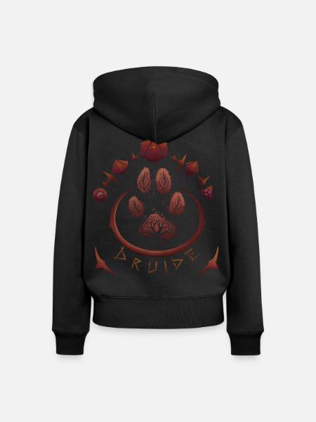 Druide - Frauen Premium Bio Zip Hoodie - Schwarz