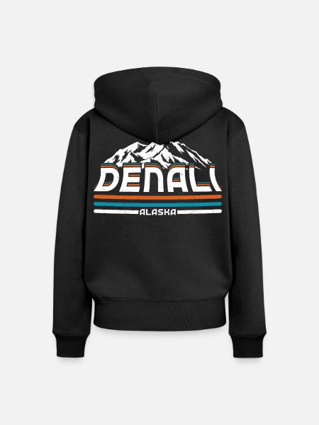 Alaska Denalis Nationalpark - Frauen Premium Bio Zip Hoodie - Schwarz