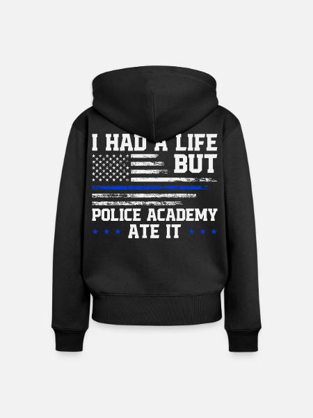 Polizeischule Überlebende Abschluss Polizeiakademie - Frauen Premium Bio Zip Hoodie - Schwarz