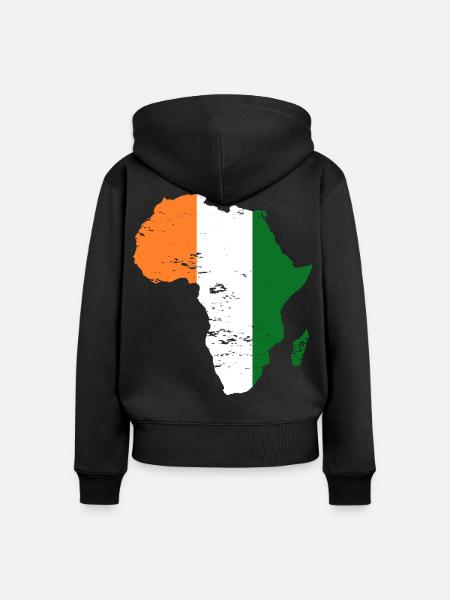 Elfenbeinküste Flagge Afrika used - Frauen Premium Bio Zip Hoodie - Schwarz