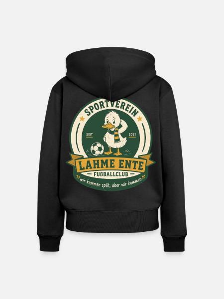 Lahme Ente Fußballclub - Frauen Premium Bio Zip Hoodie - Schwarz