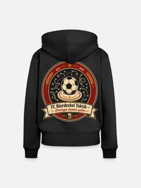 FC Bierdeckel Taktik - Frauen Premium Bio Zip Hoodie - Schwarz
