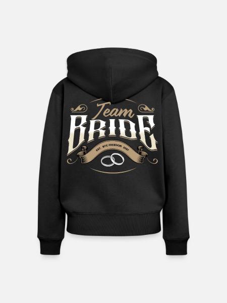 Team Bride 2027 - Frauen Premium Bio Zip Hoodie - Schwarz