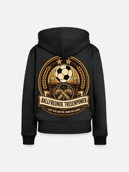Ballfreunde Tresenpower - Frauen Premium Bio Zip Hoodie - Schwarz