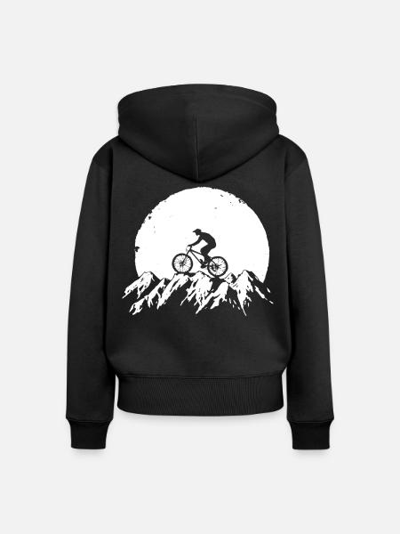 Mountainbike - Frauen Premium Bio Zip Hoodie - Schwarz