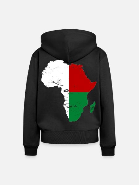 Madagaskar Flagge Afrika - Frauen Premium Bio Zip Hoodie - Schwarz