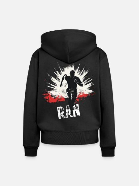 Running Jogging Runner Sprint Design - Frauen Premium Bio Zip Hoodie - Schwarz
