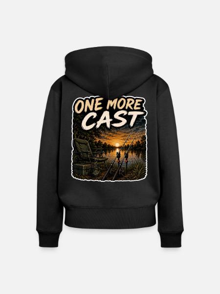 Ein weiterer Wurf Sonnenuntergangs-Karpfenfischen-Design - Frauen Premium Bio Zip Hoodie - Schwarz