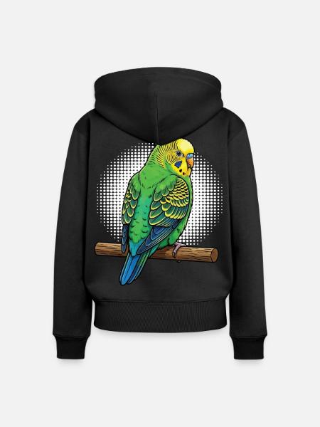 Wellensittich Wellensittichbesitzer Wellensittiche - Frauen Premium Bio Zip Hoodie - Schwarz