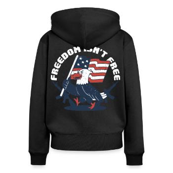 Veterans Day for Republicans - Women's Premium Organic Zip Hoodie - black - Back - Julia (174cm)