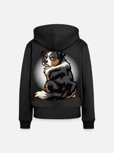 Australian Shepherd Aussie Aussiebesitzer Aussies - Frauen Premium Bio Zip Hoodie - Schwarz
