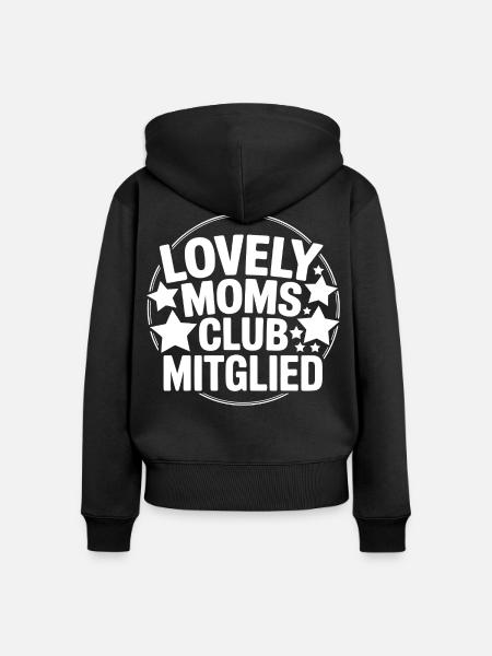 Lieblingsmoms Klub Mitglied - Frauen Premium Bio Zip Hoodie - Schwarz