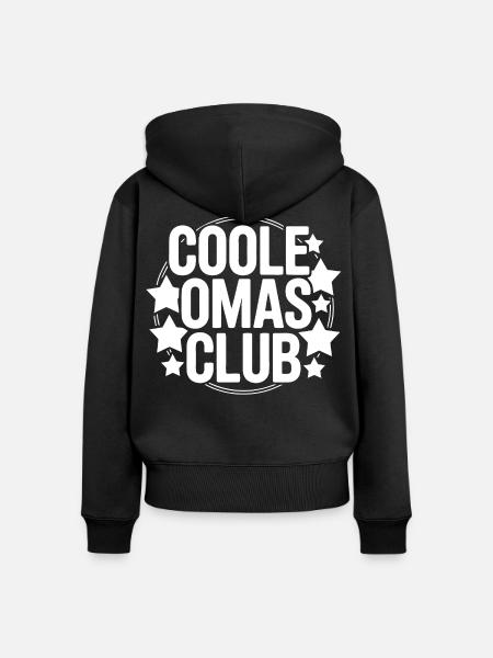 Coole Omas Club - Frauen Premium Bio Zip Hoodie - Schwarz