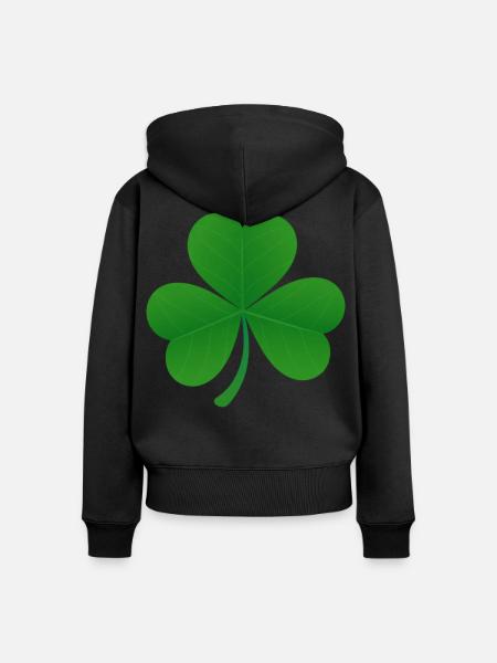 Kleeblatt - Frauen Premium Bio Zip Hoodie - Schwarz