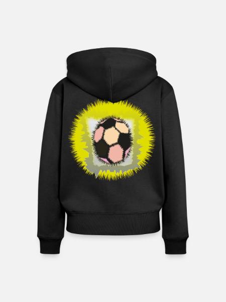 Explosiver Fußball-Aura - Frauen Premium Bio Zip Hoodie - Schwarz