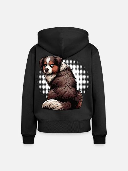 Australian Shepherd Aussie Aussiebesitzer Aussies - Frauen Premium Bio Zip Hoodie - Schwarz