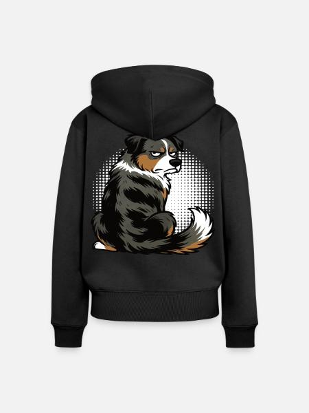 Australian Shepherd Aussie Aussiebesitzer Aussies - Frauen Premium Bio Zip Hoodie - Schwarz