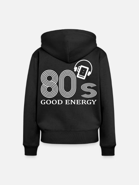 80er Jahre - Frauen Premium Bio Zip Hoodie - Schwarz