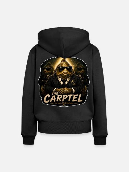 Das Carptel Funny Karpfenfischerei-Design - Frauen Premium Bio Zip Hoodie - Schwarz