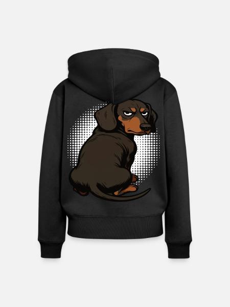 Dackel Dackelbesitzer Dackelhalter Dackelliebhaber - Frauen Premium Bio Zip Hoodie - Schwarz