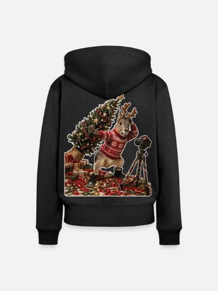 Weihnachtsfoto Voll Daneben - Frauen Premium Bio Zip Hoodie - Schwarz