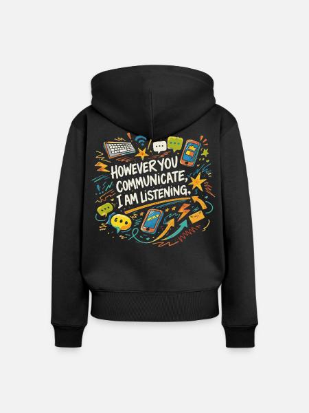 Kommunikations-Zuhörer-Psychologe Prof. Gift - Frauen Premium Bio Zip Hoodie - Schwarz
