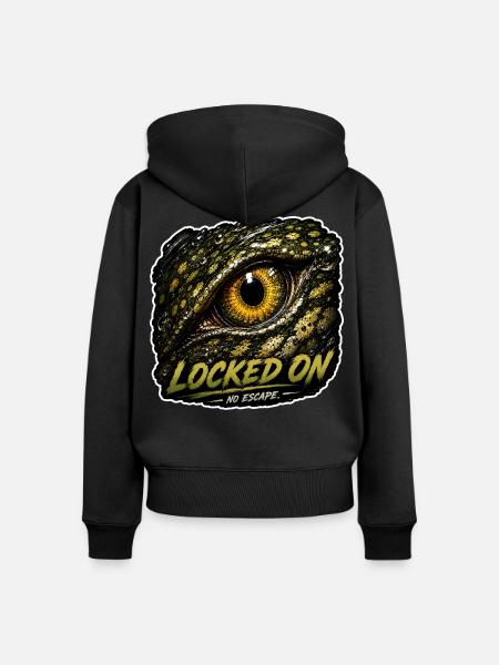 Hechtangeln auf T-Shirt - Frauen Premium Bio Zip Hoodie - Schwarz