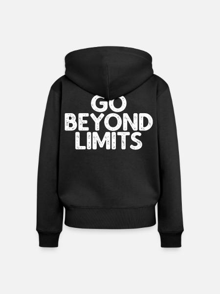 Go Beyond Limits - Frauen Premium Bio Zip Hoodie - Schwarz