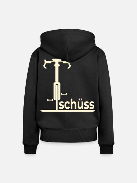 Abschied Fahrradfahrer - Tschüss - Frauen Premium Bio Zip Hoodie - Schwarz