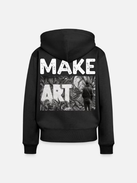 Make Art - Frauen Premium Bio Zip Hoodie - Schwarz