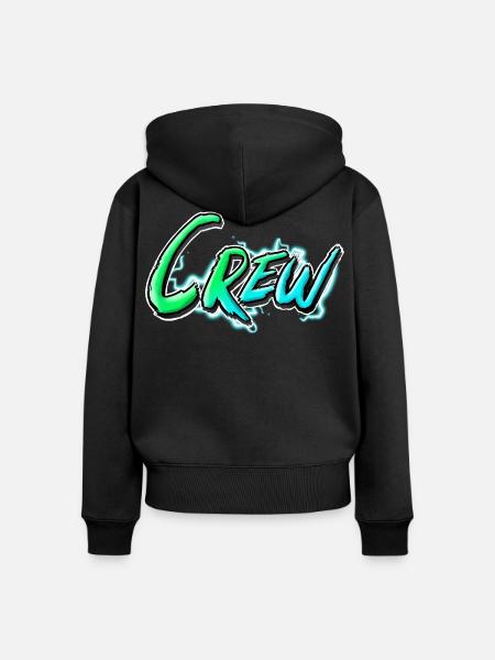Crew - Frauen Premium Bio Zip Hoodie - Schwarz