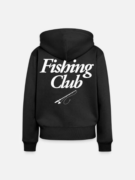Fishing Club - Frauen Premium Bio Zip Hoodie - Schwarz