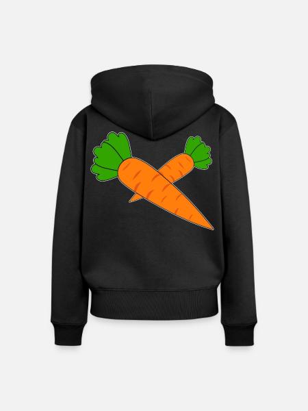 Möhren - Frauen Premium Bio Zip Hoodie - Schwarz