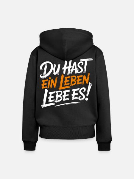 Lebe dein Leben - Frauen Premium Bio Zip Hoodie - Schwarz